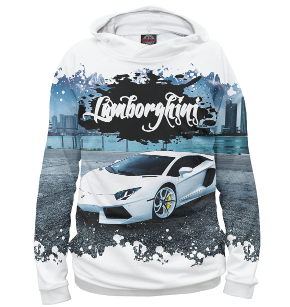 Худи для мальчика с изображением Lamborghini цвета Белый