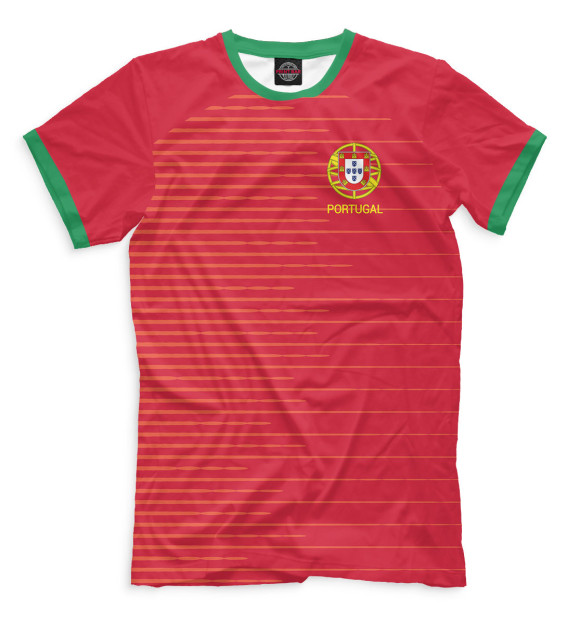 Мужская футболка с изображением Сборная Португалии цвета Темно-розовый
