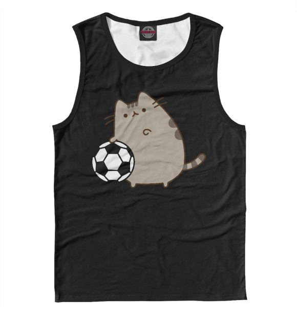 Майка для мальчика с притом Pusheen Футболист цвета Белый Майка для мальчика с изображением Pusheen Футболист цвета Белый