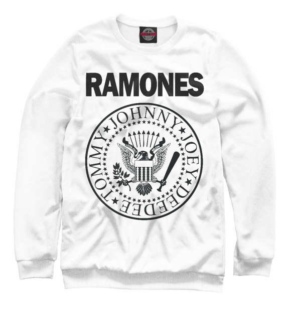 Мужской свитшот с изображением Ramones цвета Белый