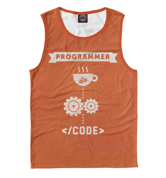 Майка для мальчика с изображением Programmer цвета Белый