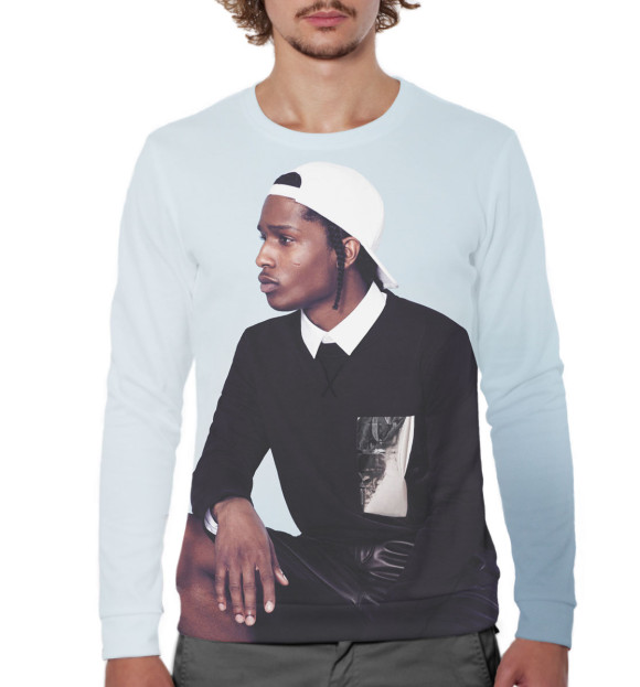 Мужской свитшот с изображением A$AP Rocky цвета Белый