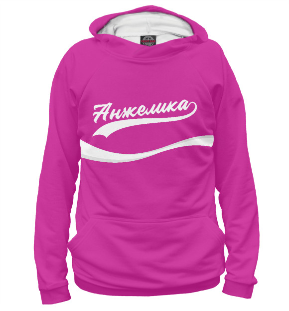 Мужское худи с изображением Анжелика цвета Белый