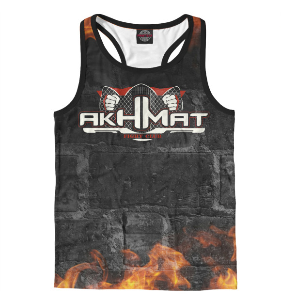 Мужская майка-борцовка с изображением Fight Club Akhmat цвета Белый