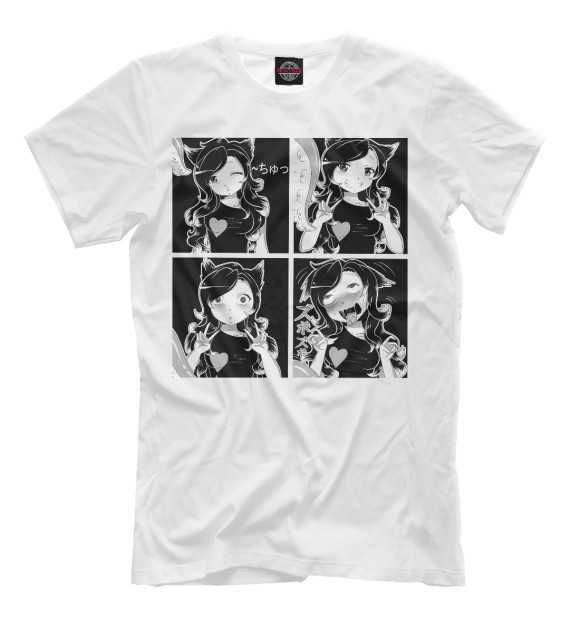 Мужская футболка с изображением Как Ахегао цвета Молочно-белый