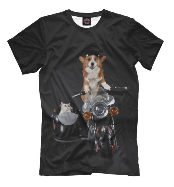 Футболка для мальчиков с изображением Cat and dog цвета Белый