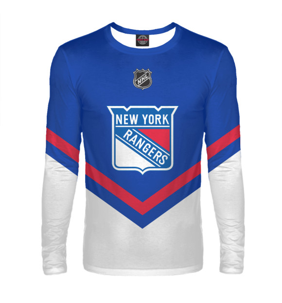 Мужской лонгслив с изображением New York Rangers цвета Белый