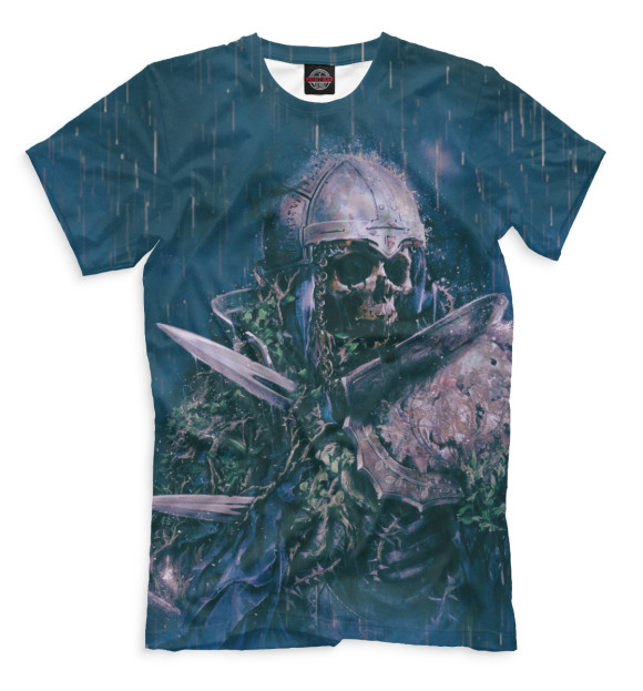 Мужская футболка с изображением Скелет цвета Темно-зеленый
