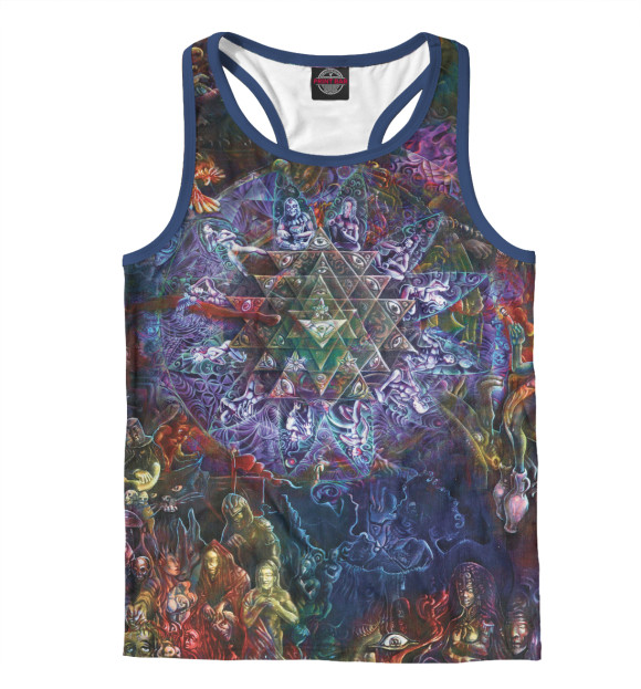 Мужская майка-борцовка с изображением Пирамида цвета Белый