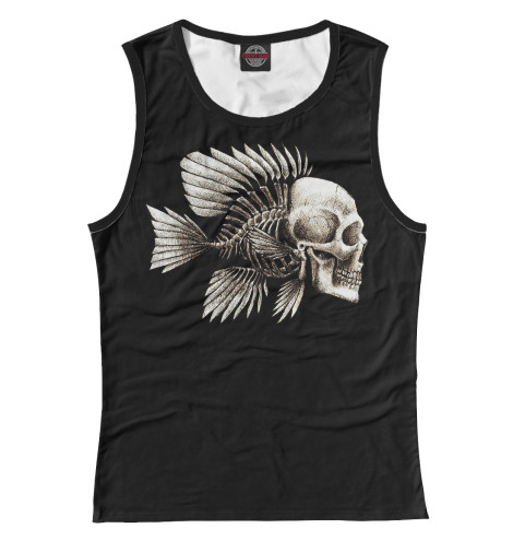 

Майки Print Bar, Белый, Skull Fish