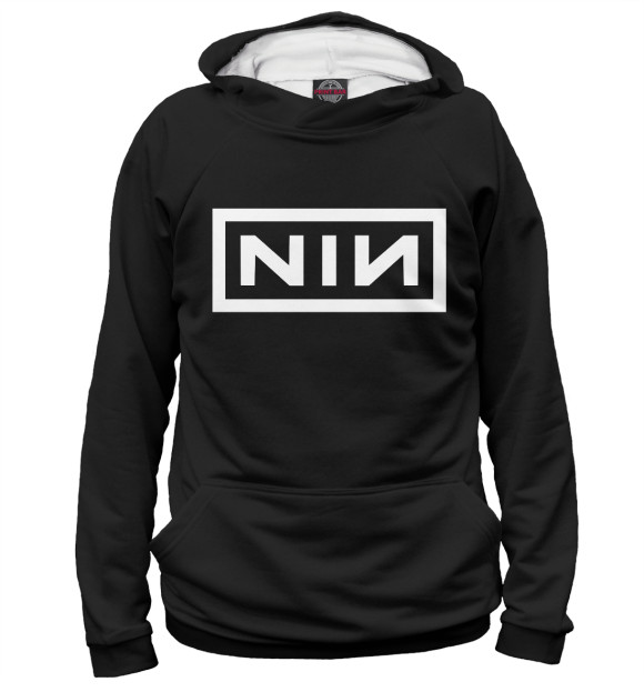 Мужское худи с изображением Nine Inch Nails цвета Белый