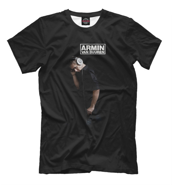 Мужская футболка с изображением Armin van Buuren цвета Черный