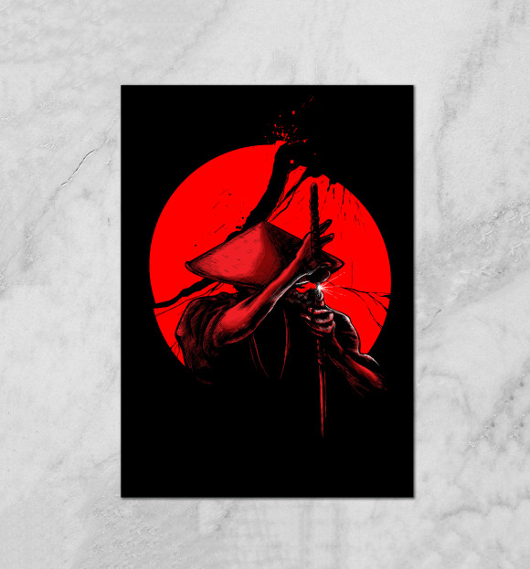 Плакат с притом Сила самурая цвета Белый Плакат с изображением Сила самурая цвета Белый