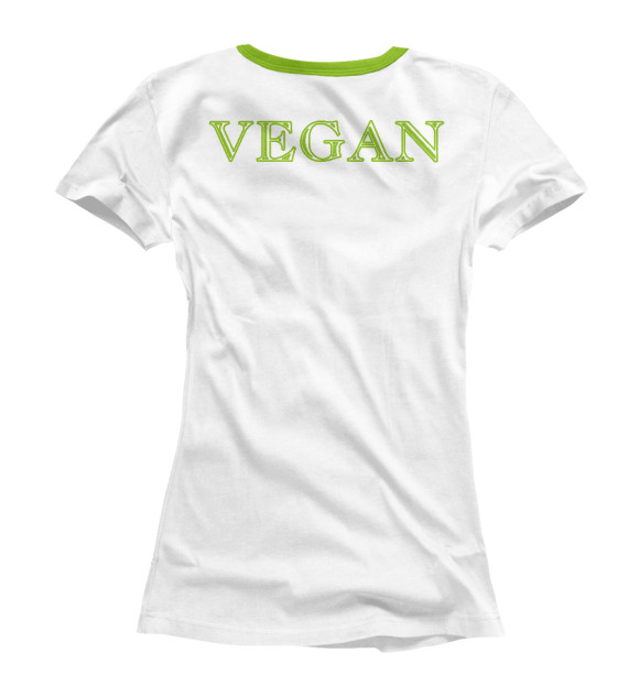 Женская футболка с изображением 100% Vegan цвета Белый