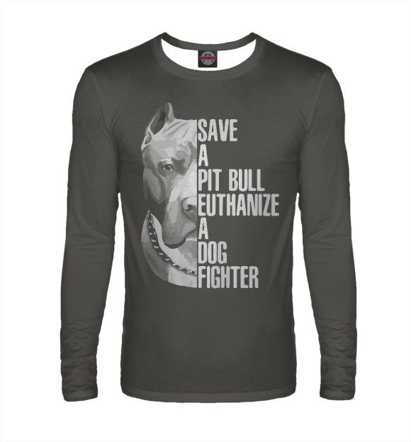 Мужской лонгслив с изображением PIt Bull MMA цвета Белый