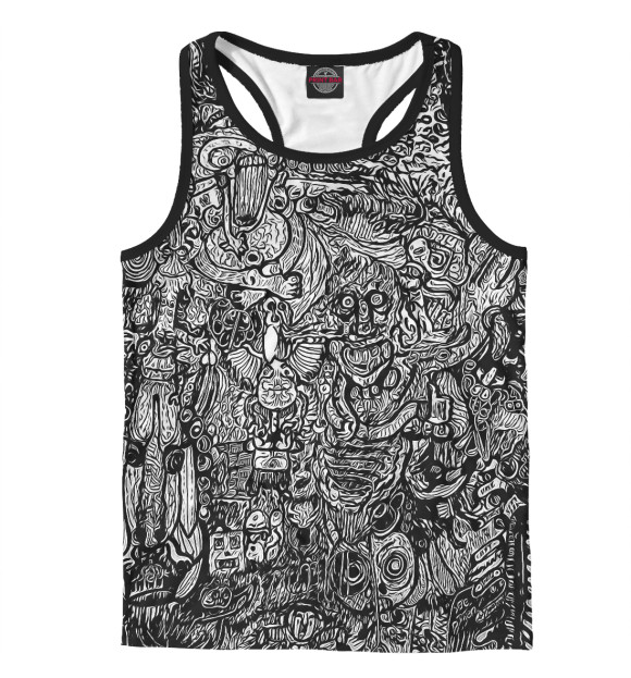 Мужская майка-борцовка с изображением Anger цвета Белый