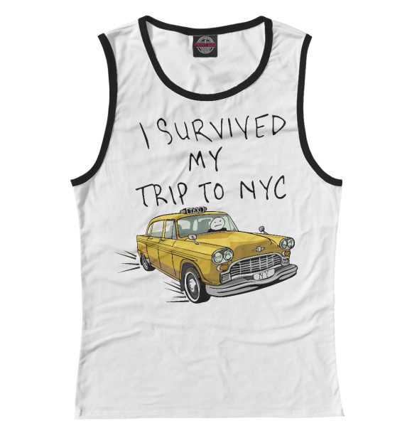 Майка для девочки с изображением I survived my trip to NY city цвета Белый