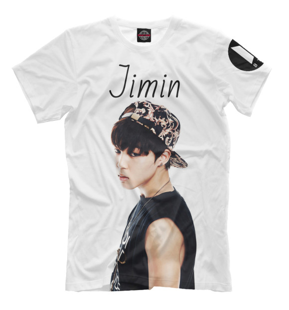 Мужская футболка с изображением BTS Jimin цвета Молочно-белый