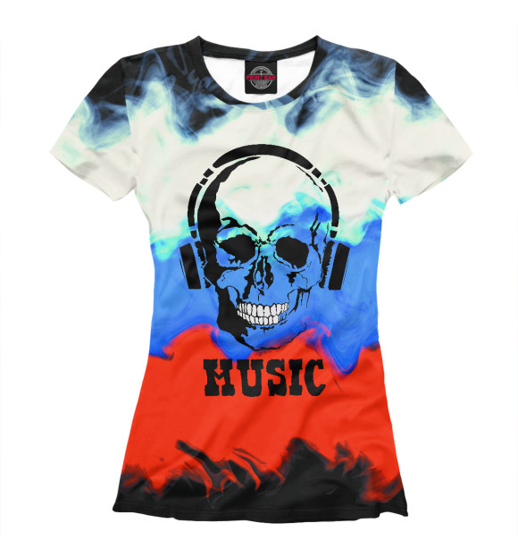 Женская футболка с изображением Русская музыка цвета Белый