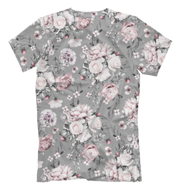 Мужская футболка с изображением Розовые розы цвета Белый