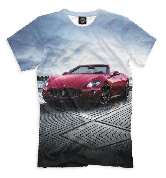 Мужская футболка с изображением Maserati цвета Серый