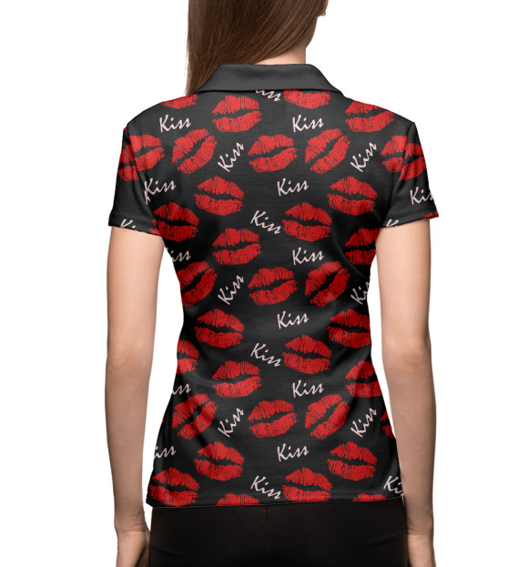 Женское поло с изображением Поцелуй цвета Белый