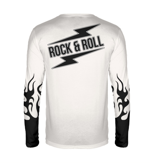 Мужской лонгслив с изображением Рок-н-ролл цвета Белый
