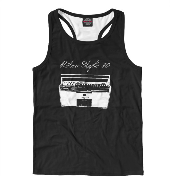 Мужская майка-борцовка с изображением Disco 80's цвета Белый