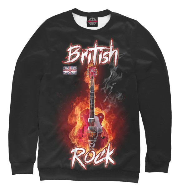 Свитшот для девочек с изображением British rock music цвета Белый