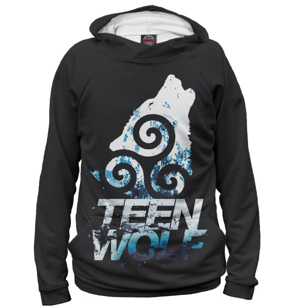 Женское худи с изображением Волчонок цвета Белый