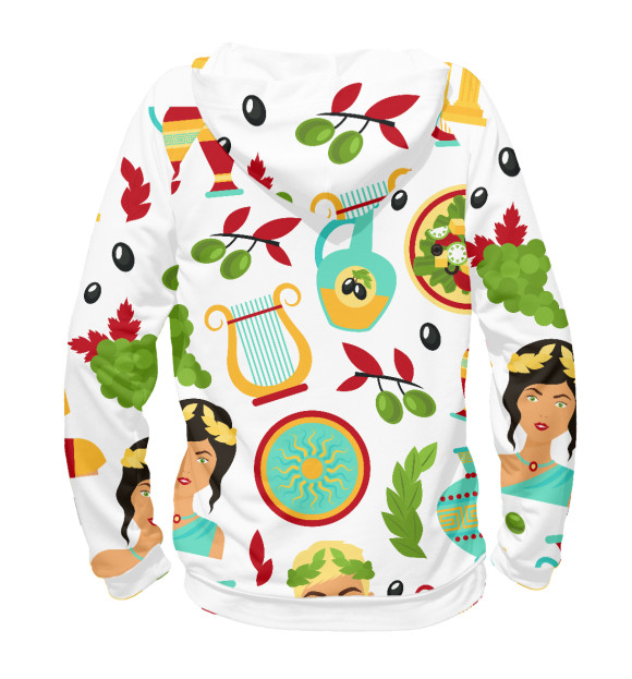 Женское худи с изображением Древняя Греция цвета Белый