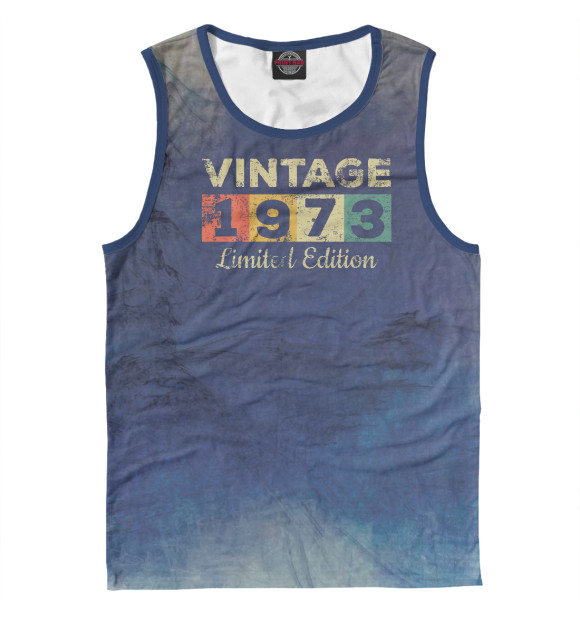 Мужская майка с изображением Vintage 1973 цвета Белый