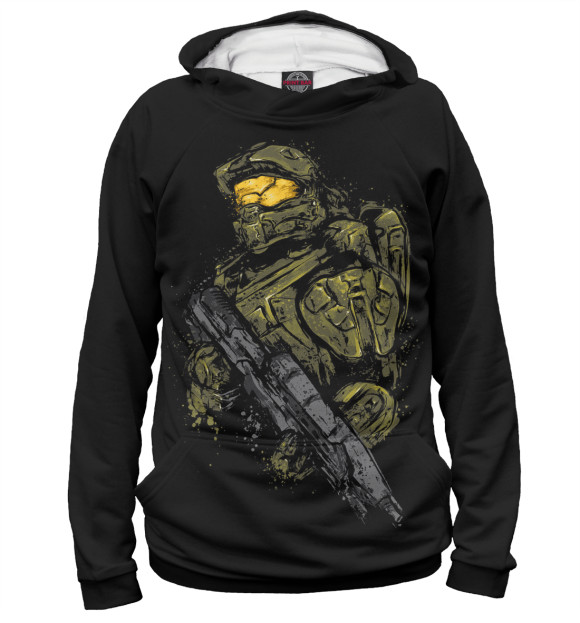 Мужское худи с изображением Master Chief цвета Белый