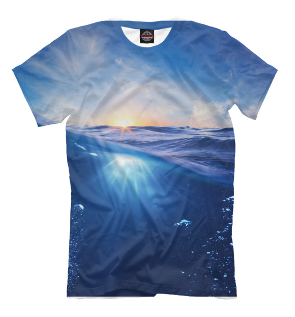 Мужская футболка с изображением Морской рай цвета Молочно-белый