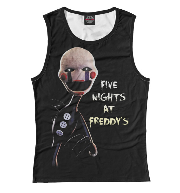 Женская майка с изображением Five Nights  at Freddy's цвета Белый