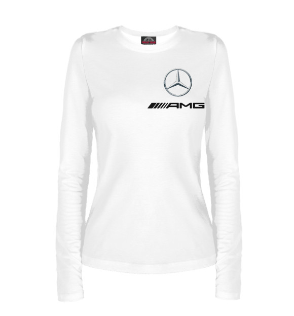 Женский лонгслив с изображением Mercedes AMG цвета Белый