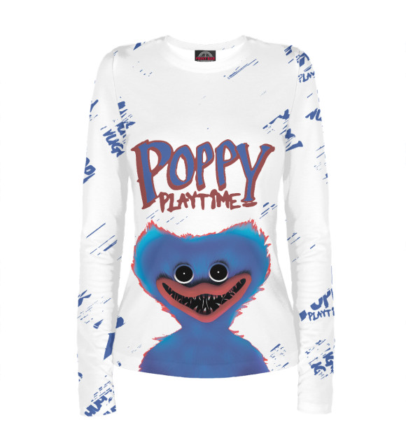 Женский лонгслив с изображением Poppy Playtime цвета Белый