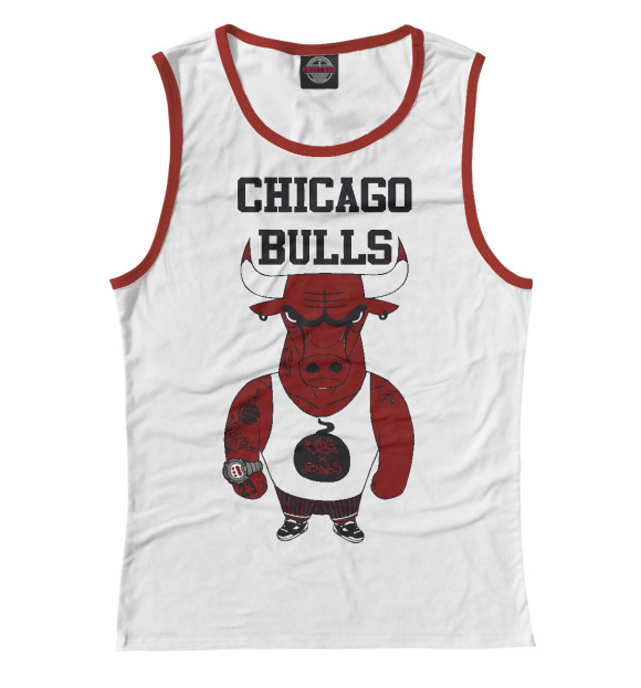 Женская майка с изображением Chicago bulls цвета Белый