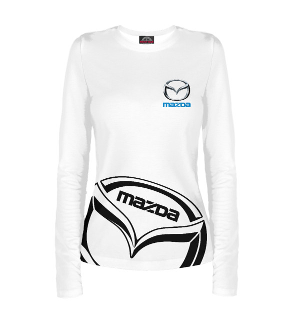 Женский лонгслив с изображением Mazda цвета Белый