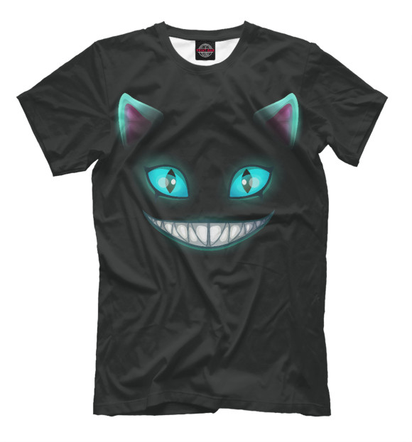 Мужская футболка с изображением Кот цвета Черный
