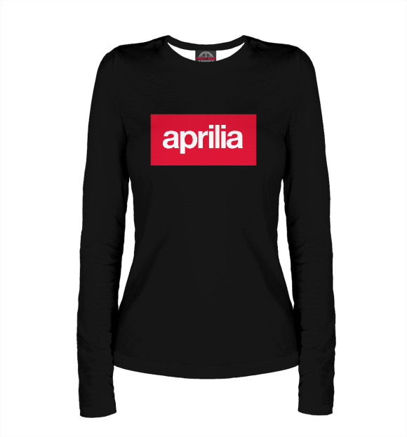 Женский лонгслив с изображением Aprilia цвета Белый