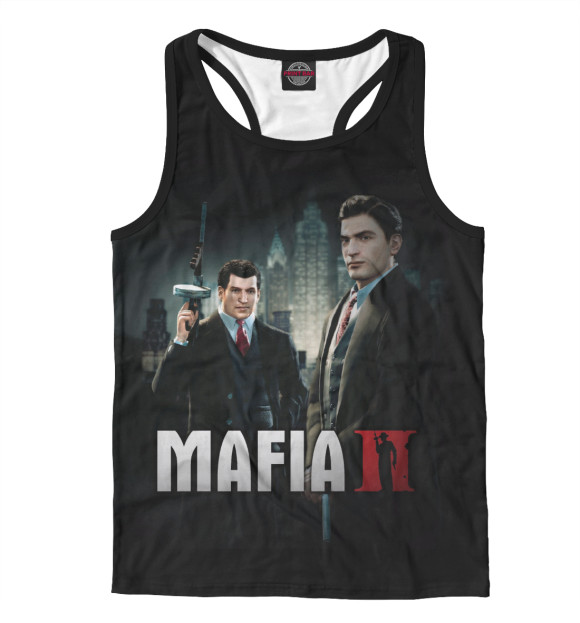 Мужская майка-борцовка с изображением Mafia II цвета Белый