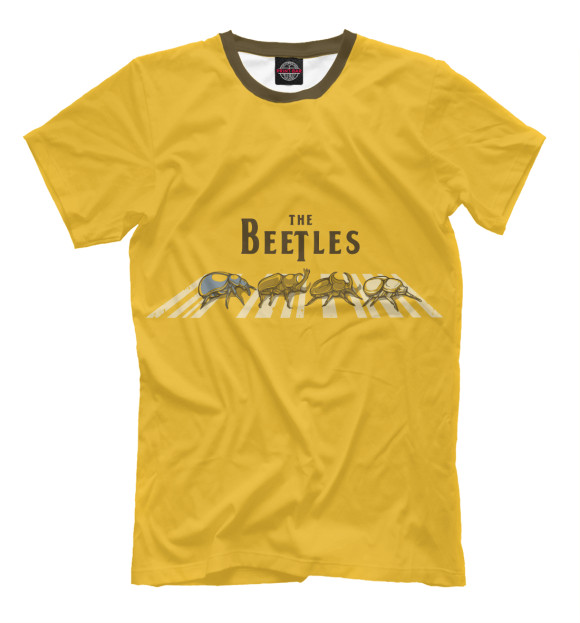 Мужская футболка с изображением The bEEtles цвета Хаки
