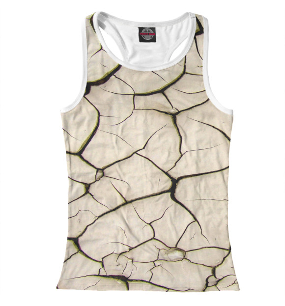 Женская майка-борцовка с изображением Трещины цвета Белый