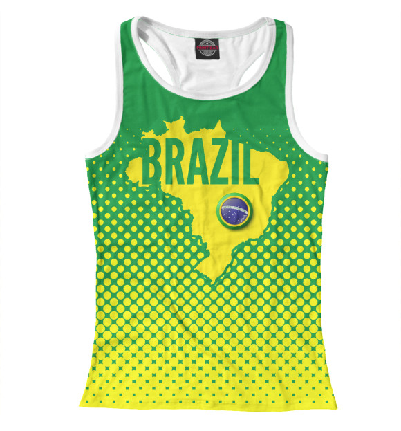Женская майка-борцовка с изображением Бразилия цвета Белый