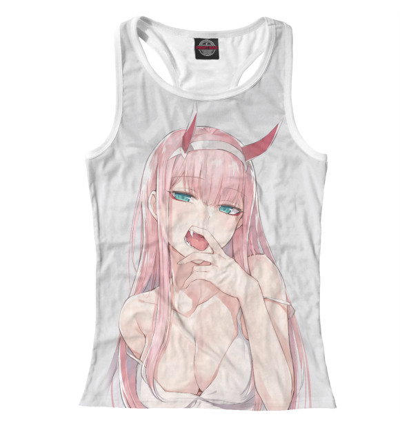 Женская майка-борцовка с изображением Ahegao цвета Белый