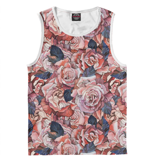 Майка для мальчика с изображением Красные розы цвета Белый