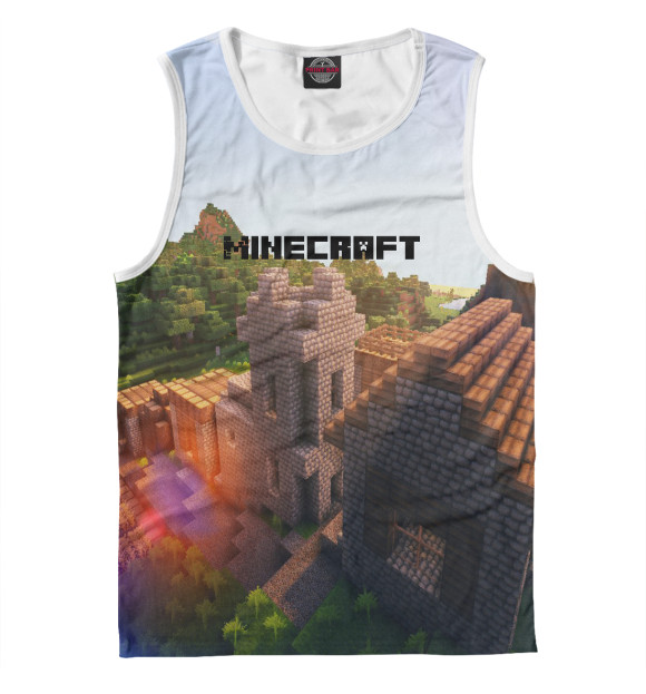 Мужская майка с изображением Minecraft collection 2019 цвета Белый