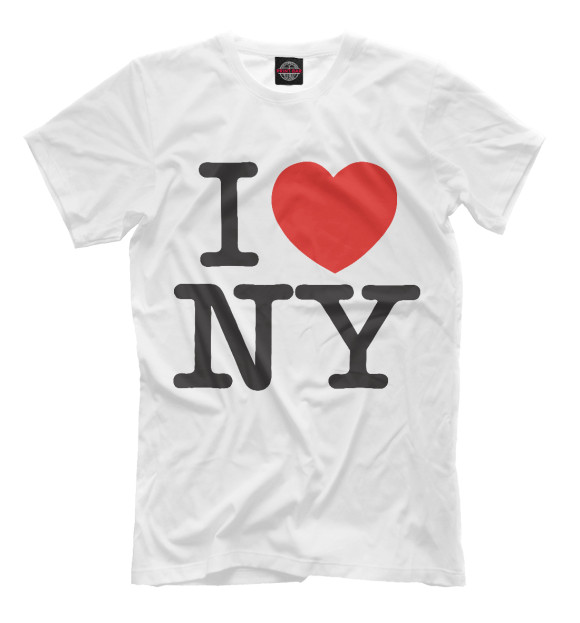 Мужская футболка с изображением I Love New York цвета Молочно-белый