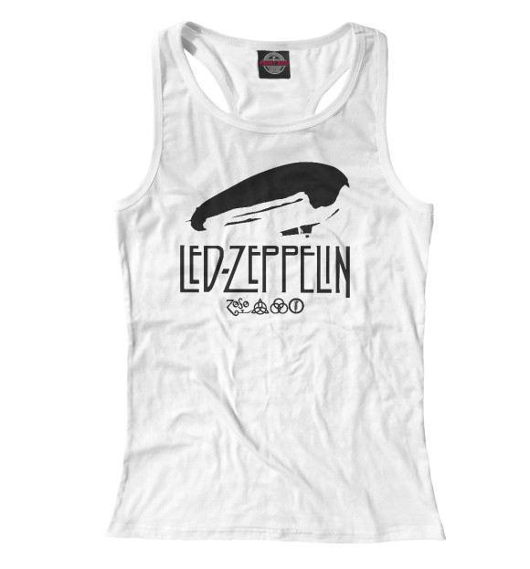 Женская майка-борцовка с изображением Led Zeppelin цвета Белый
